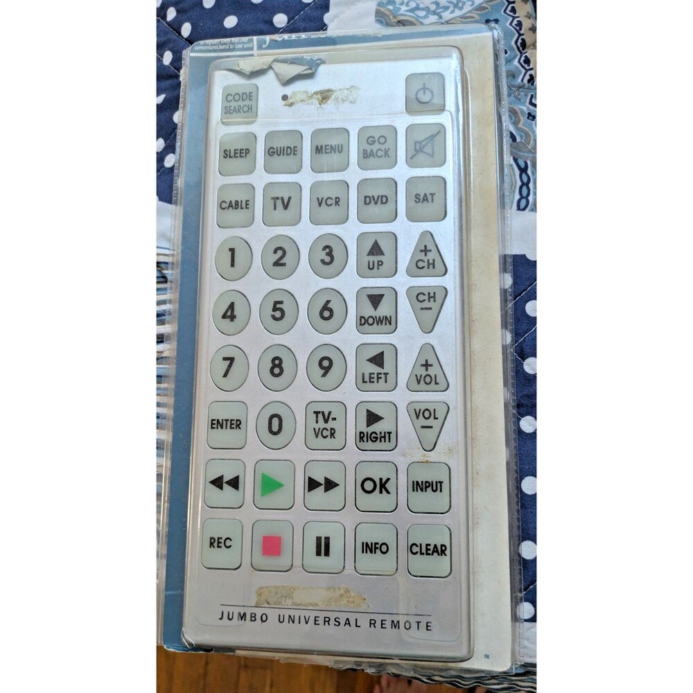 VTG Journey’s Edge Jumbo Universal Remote Control Silver Big Buttons JRG-12/4500